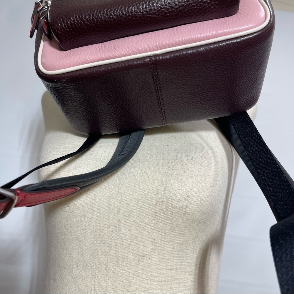 Coach โข Mini Court Backpack In Colorblock Ski Speed Graphic Powder Pink Multi - Picture 11 of 16
